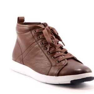 CAPRICE cognac Brown Leather High-Top Sneaker Size 36 (5)